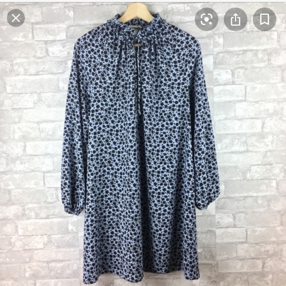 H&M floral tie neck ruffle swing dress in xs - Picture 7 of 7